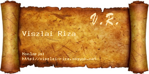 Viszlai Riza névjegykártya